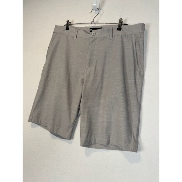 Travis Matthew Mens Chino Golf Shorts Casual Striped Gray Sz 38 - Picture 2 of 7